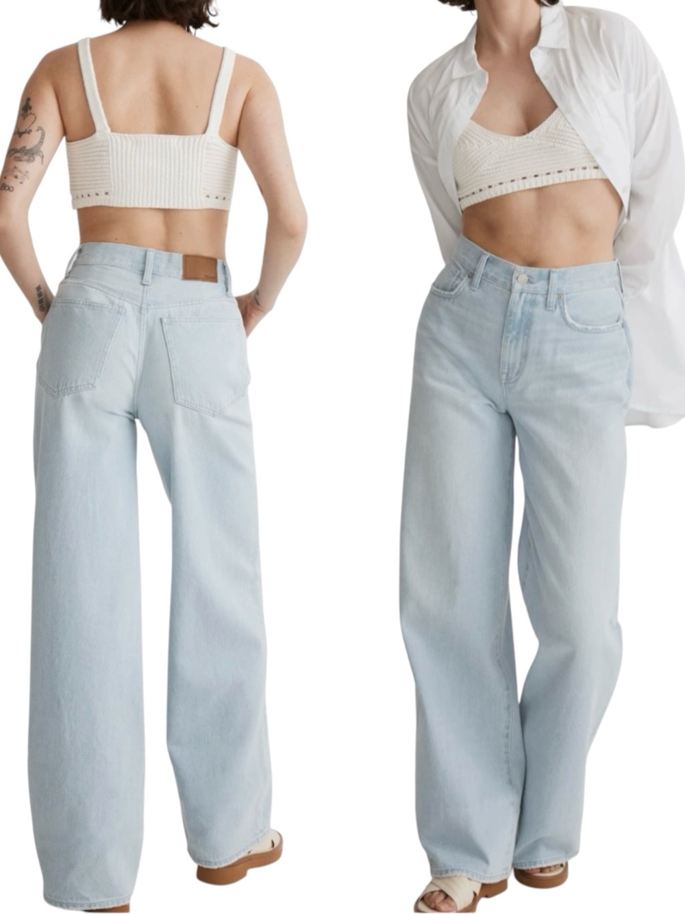 Madewell | Superwide-Leg Jeans Lafontaine Wash 100% Rigid Cotton Sz 28 EUC - Picture 3 of 15